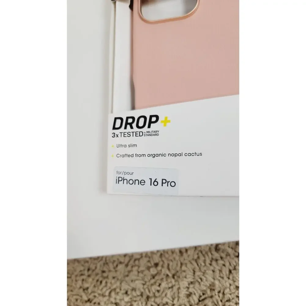Otterbox Symmetry Series Cactus Leather Material iPhone 16 Pro in Ballet Blush